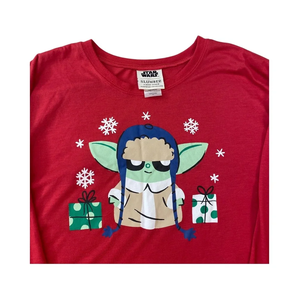 Munki Munki Star Wars The‎ Mandalorian Baby Yoda Grogu Pajama Set XXL Holiday